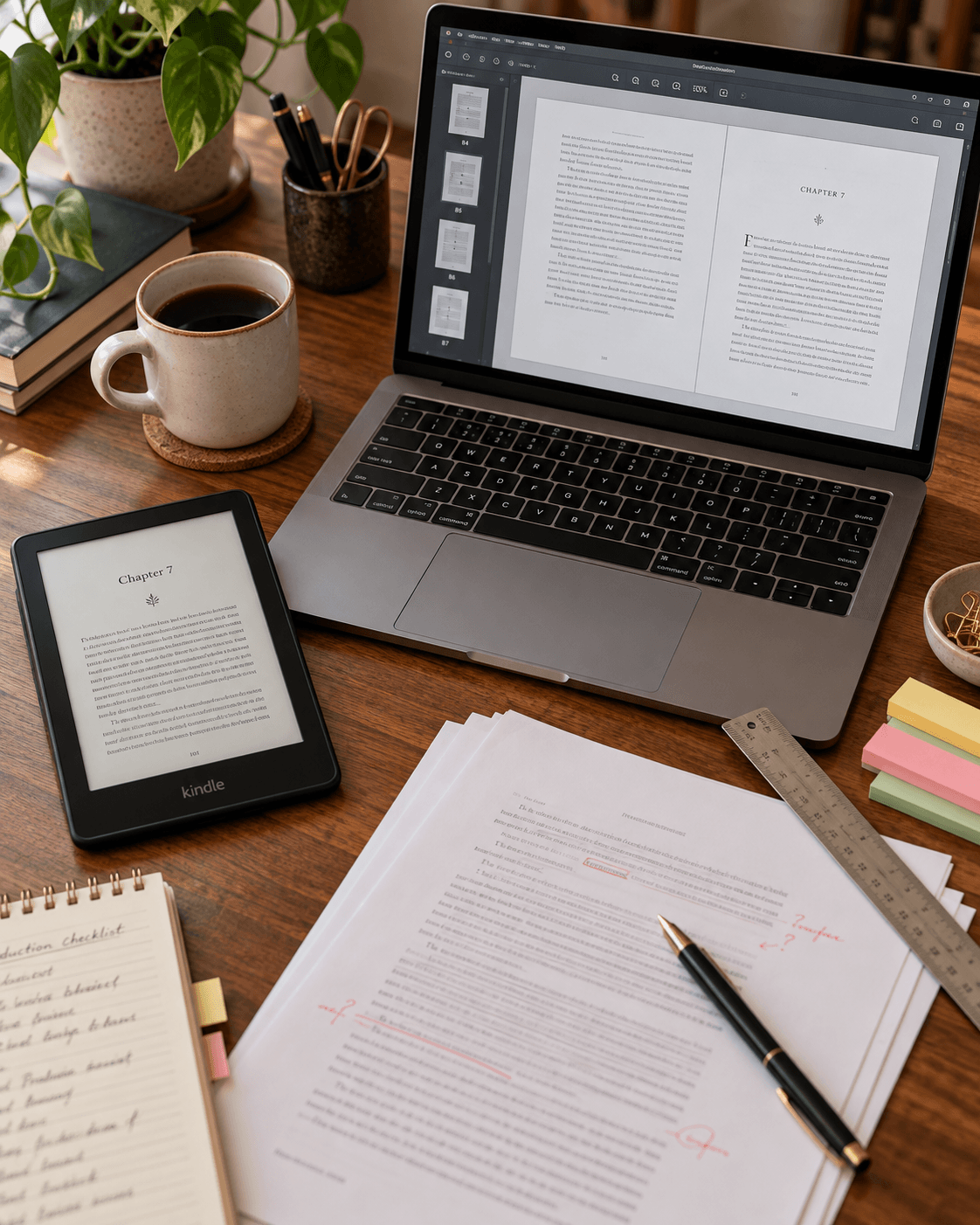 Interior book proof and production materials