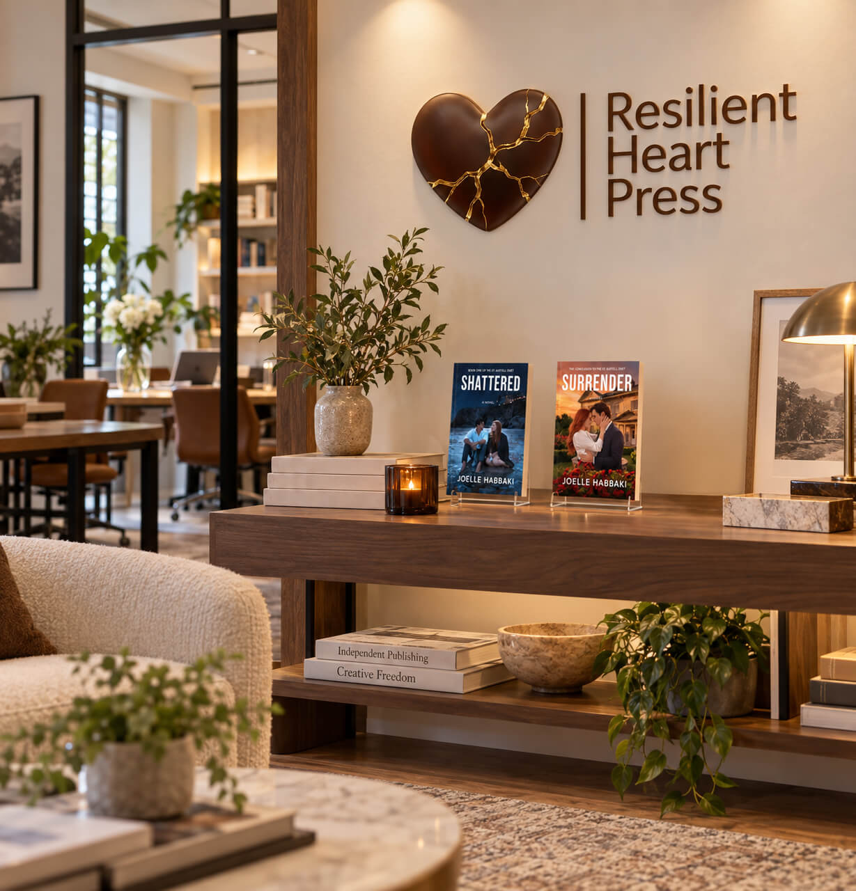 New editions of Shattered and Surrender, the St. Austell Duet by Joelle Habbaki on display at the Resilient Heart Press, Toronto, Canada, Indipendent Publishing House