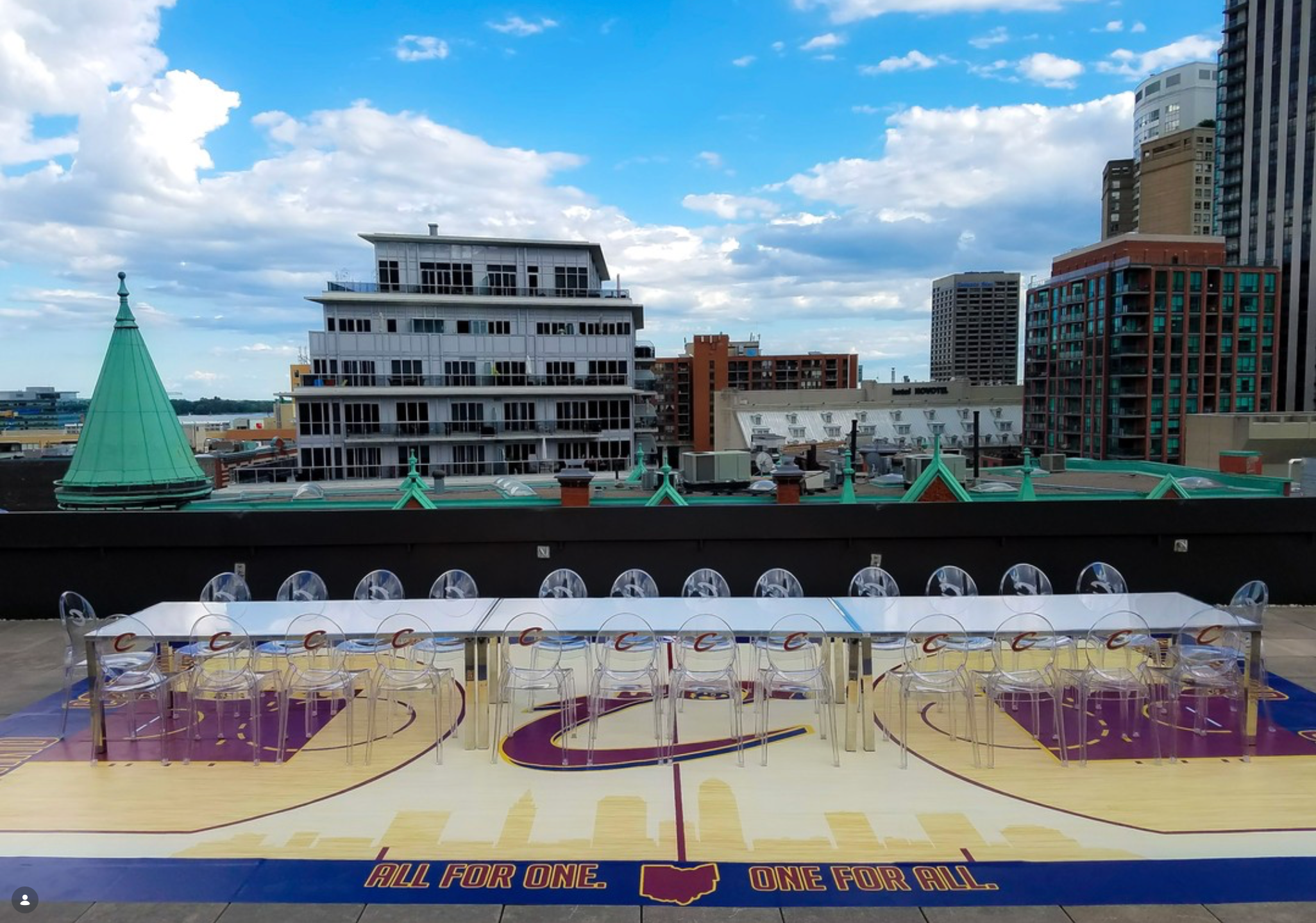 Roof-top basketball themed event in Toronto, Boston Cavaliers, Finer Events themed event