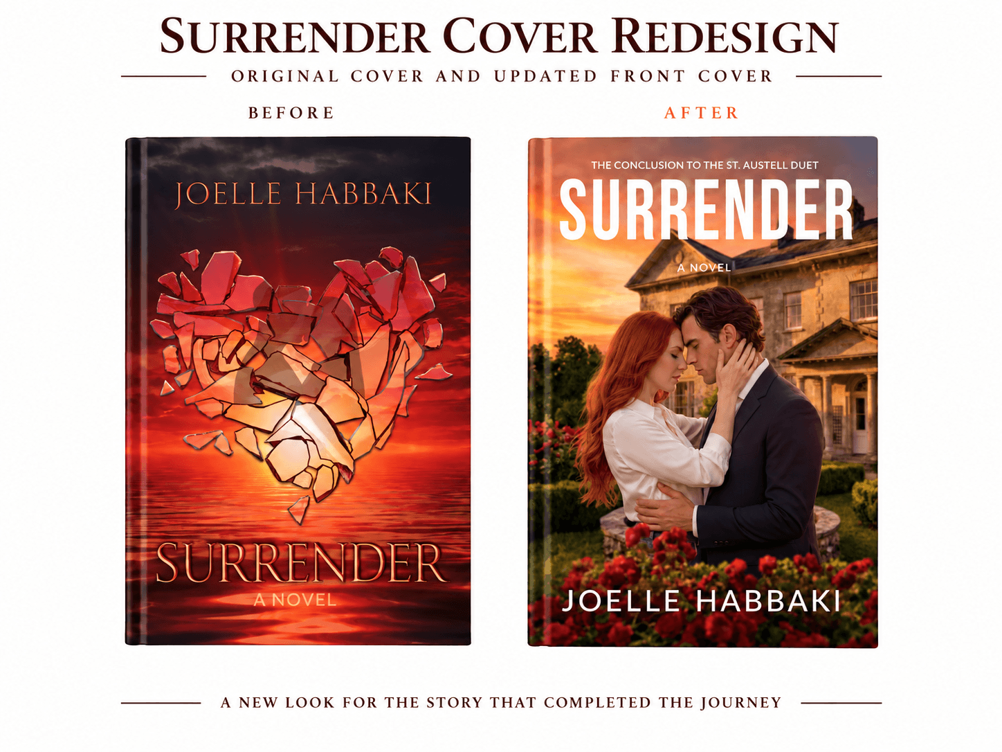 Surrender original cover and new edition cover side by side